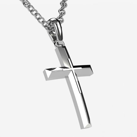 Men's Classic Cross Necklace Pendant in Solid Gold - Atolyestone